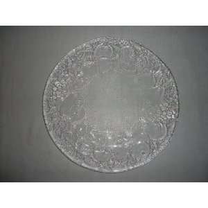 Mikasa Crystal Round Fruit Patterned Serving Dish Platter Plate (14.5 