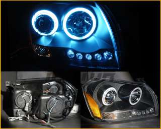   Magnum Dual Twin CCFL Halo Projector LED Black BLK Headlights Lamps