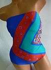 dkny floral scarf bandeau maillot d78276 rem strap swimsuit women
