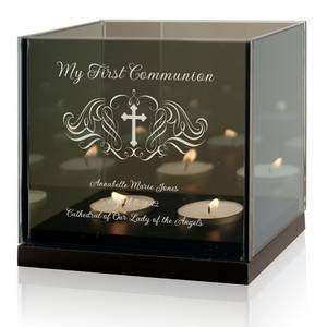    Holy Cross Personalized Tea Light Candle Holder
