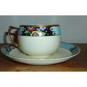   Studio Japanese Floral Design Tea Cup & Saucer Set 