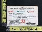 1933 New York Central Railroad Company Pass for Harry W. Dorigan, NY 