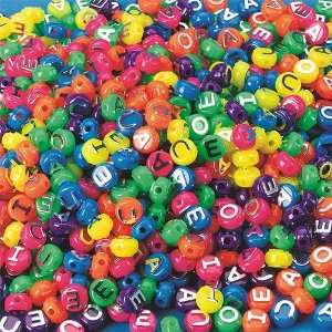  Neon Bead Vowels 1/16 X 3/8, 1/2 Lb. (Bag of 600) Toys & Games