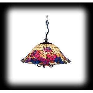  Landmark 871 TBH Fleurs 6+1 light Stained Glass Floral 