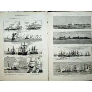  War Egypt 1882 Alexandria Lighthouse Ships Fort Ada Art 