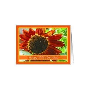  Red Sunflower Fall Themed 100th Birthday Cards Card Toys & Games