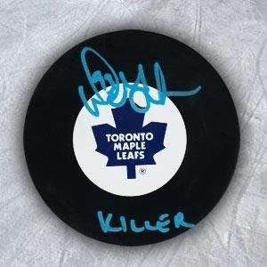  Autographed Doug Gilmour Hockey Puck   with Killer 