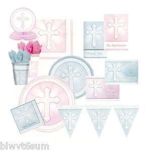 RADIANT CROSS BLUE AND PINK BAPTISM CHRISTENING COMMUNION PARTY 