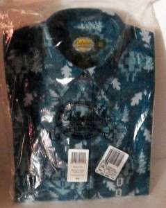 Womans Printed Teal Chamois Long Sleeved Shirt from Cabelas XS NIP 