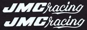 Two White JMC® BMX Racing Fork or Frame Vinyl Decals  