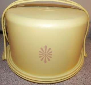   Gold Round Double Layer Cake Carrier Taker Tupperware Handle  