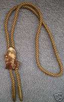 POLISHED AGATE BOLO TIE BRAIDED STRANDS BULLET ENDS  