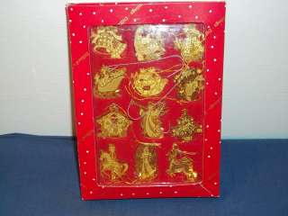 Gold Christmas Ornament made in Taiwain for Dillards 12 Holiday Gift 