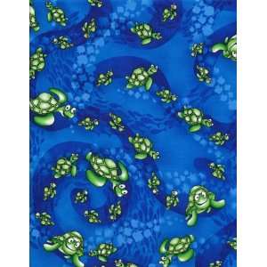  Timeless Treasures Sea Turtles Blue Quilt Fabric Fat 
