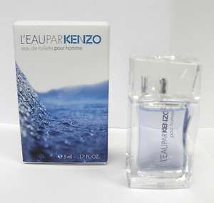 eau Par Kenzo EDT Pour Homme 5ml .17oz Mini  