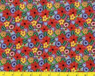 Stylized Flowers Paisley Quilting Fabric by Yard #1346  