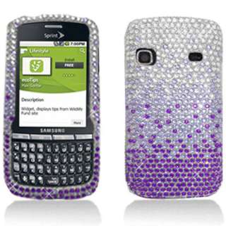 Samsung Replenish M580 Boost Mobile Sprint Purple Bling Hard Case 