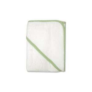  Trend Lab Baby White Terry Hooded Towel with Sage Gingham 