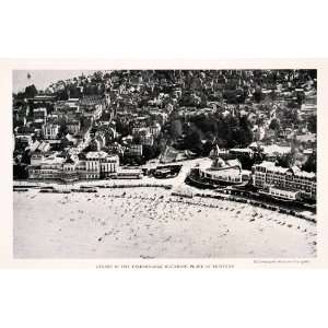  1929 Halftone Print Dinard France Brittany Beach Cityscape 