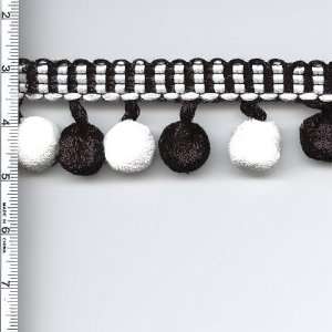  34 Wide Ball Fringe Black & White By The Yard Arts 