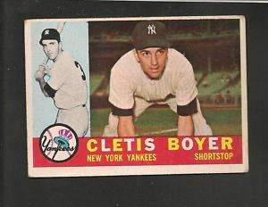 1960 Topps # 109 Cletis Boyer Vg Ex  