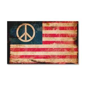   x24.5 Wall Vinyl Sticker Worn US Flag Peace Symbol 