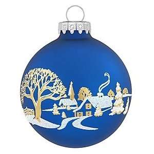  Snowy Countryside Glass Ornament