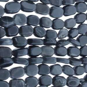 Black Aventurine  Oval Plain   10mm Height, 8mm Width, Sold by 16 