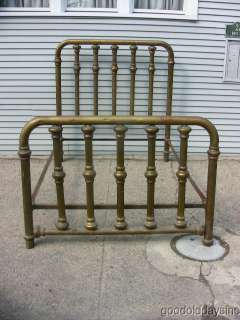 Antique Victorian Full Size Brass Bed  