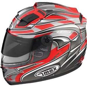 GMAX GM68S Max Mens Snow Racing Snowmobile Helmet   Red/Silver/White 