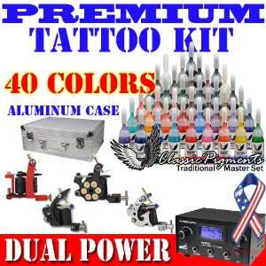  Tattoo Kit 4 Machine Bullet Gun Set LCD Dual Power Supply 
