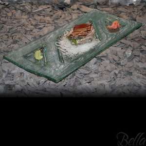  Venetian Cast Glass Sushi Platter   Triangle Ends Series 