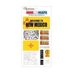  Mini Maps Epoxy Embll. 10/Pkg New Mexico (3 Pack 