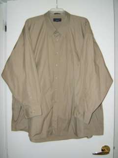 BRIGADIER Taupe Tan Beige Button Up Dress Shirt Sz 20 34/35 4XL XXXL 
