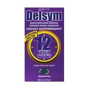  Delsym Cough Suppressant, Grape Flavored Liquid, 3 oz 