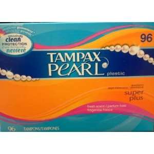  Tampax Pearl Plastic Tampons, Super Plus, Scented, 96 