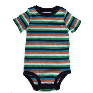   Short sleeve Cotton Knit Bodysuit Multi Colored With Pocket 18 Months