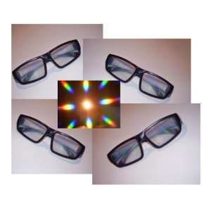  Fireworks Glasses with Plastic Frames   4 pair   Club/Rave 