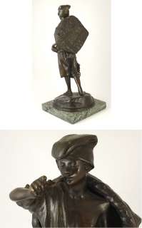 CONT EUROPEAN BRONZE YOUNG MAN SCULPTURE EARLY 1900s  