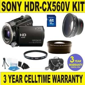 HDR CX560V CAMCORDER w/ .45X SUPER WIDE ANGLE LENS + 2X TELEPHOTO LENS 