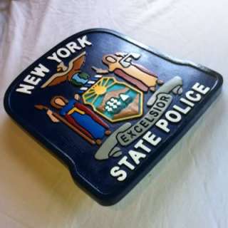 Police Department New York State 3d routed carved wood patch sign 