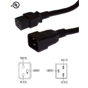  C20 to C19 Power Cord, 4 Foot   20A, 250V, 12/3 SJT Wire 