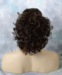 Curly Dark Brown Clip On Hairpiece Auburn Highlights,Color # 4/30 
