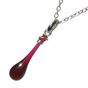  Cranberry 20 Sundrop Pendant, glass and sterling silver 