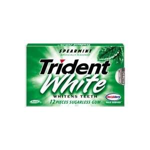  Trident White Sugarless Gum 12 Pk,Spearmint 144Pieces 