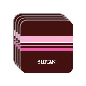 Personal Name Gift   SUFIAN Set of 4 Mini Mousepad Coasters (pink 