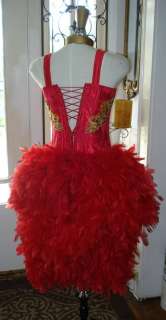 The Anastasia Red Feather Burlesque Corset Costume  