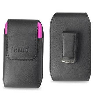 Black Vertical Leather Pouch Protective Carrying Cell Phone Accessory 