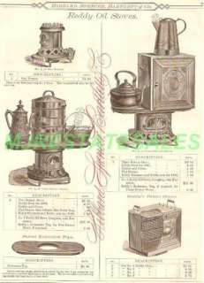 1884 Antique Reddy Oil Stove Oven Catalog AD  