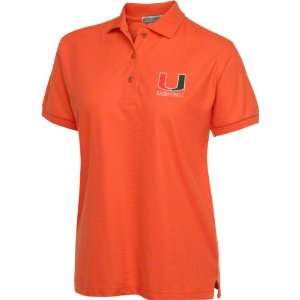 Miami Hurricanes Womens Orange Basketball Polo Shirt  